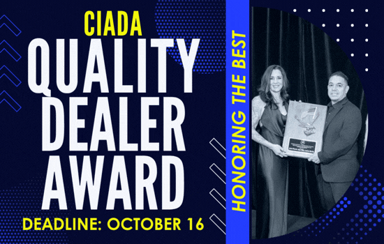 CIADA 2026 Quality Dealer Award Submission Deadline